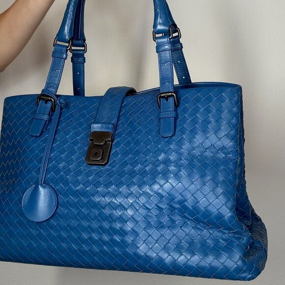 Bottega Veneta Blue Intrecciato Tote - Picture 4 of 5